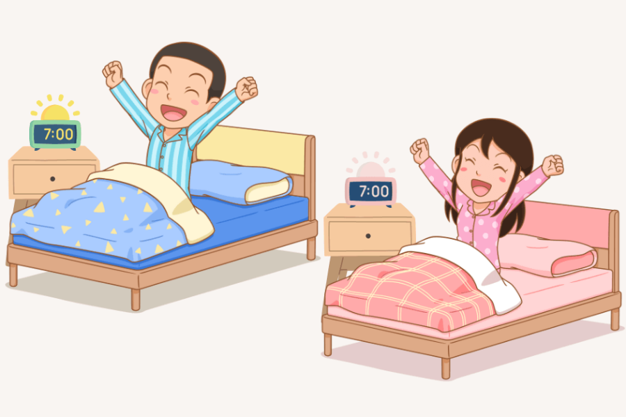 morning wake up at.7 am