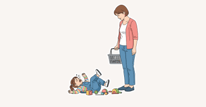 child having tantrum