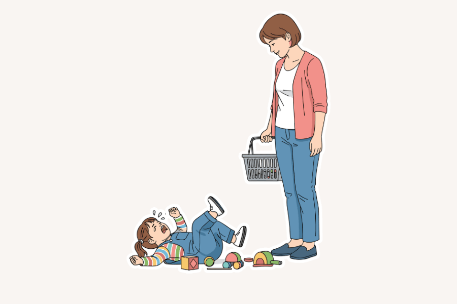 child having tantrum
